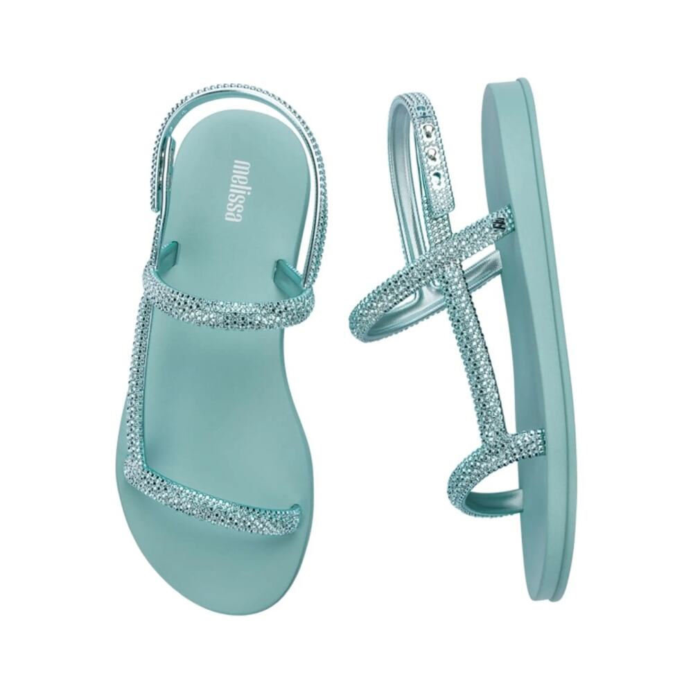 New Melissa Glamorous Sandal With Wristlet in Green Brightness Women's Size 6